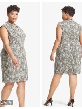 MM Lafleur Aditi Shift Dress in Crackle Print Size 14